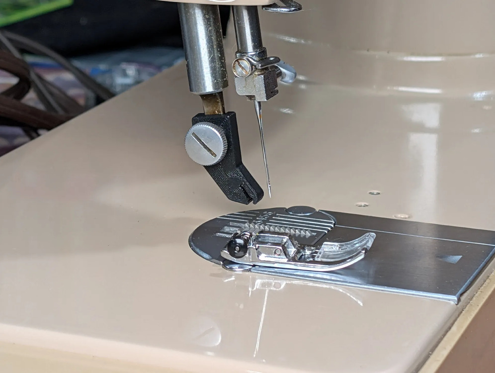 Adapter installed on a slant-shank Singer machine